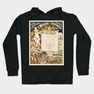 Stuttgart Vintage Railroad Travel Poster 1894 Hoodie